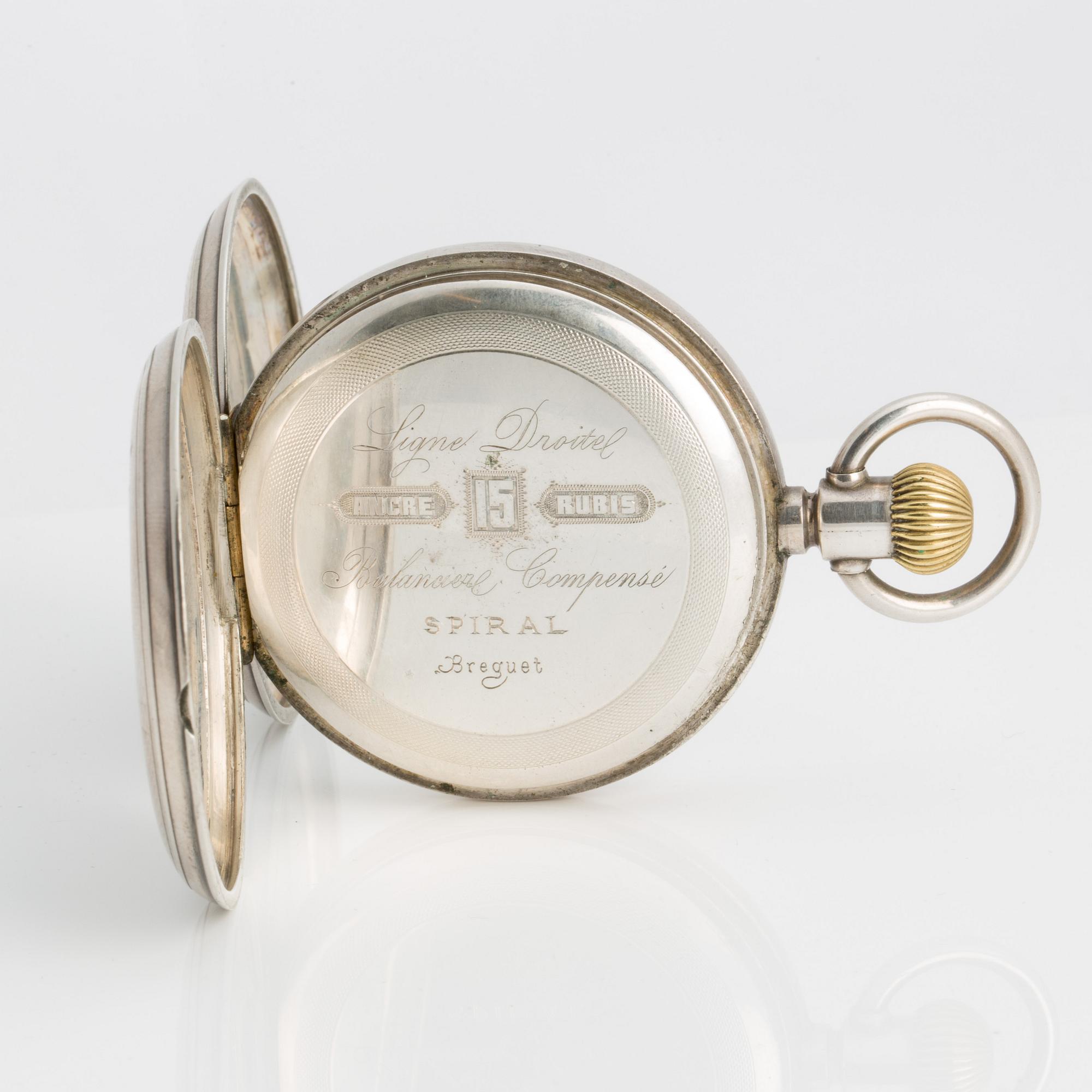 POCKET WATCH, 50 mm, "Breguet", hunter case,