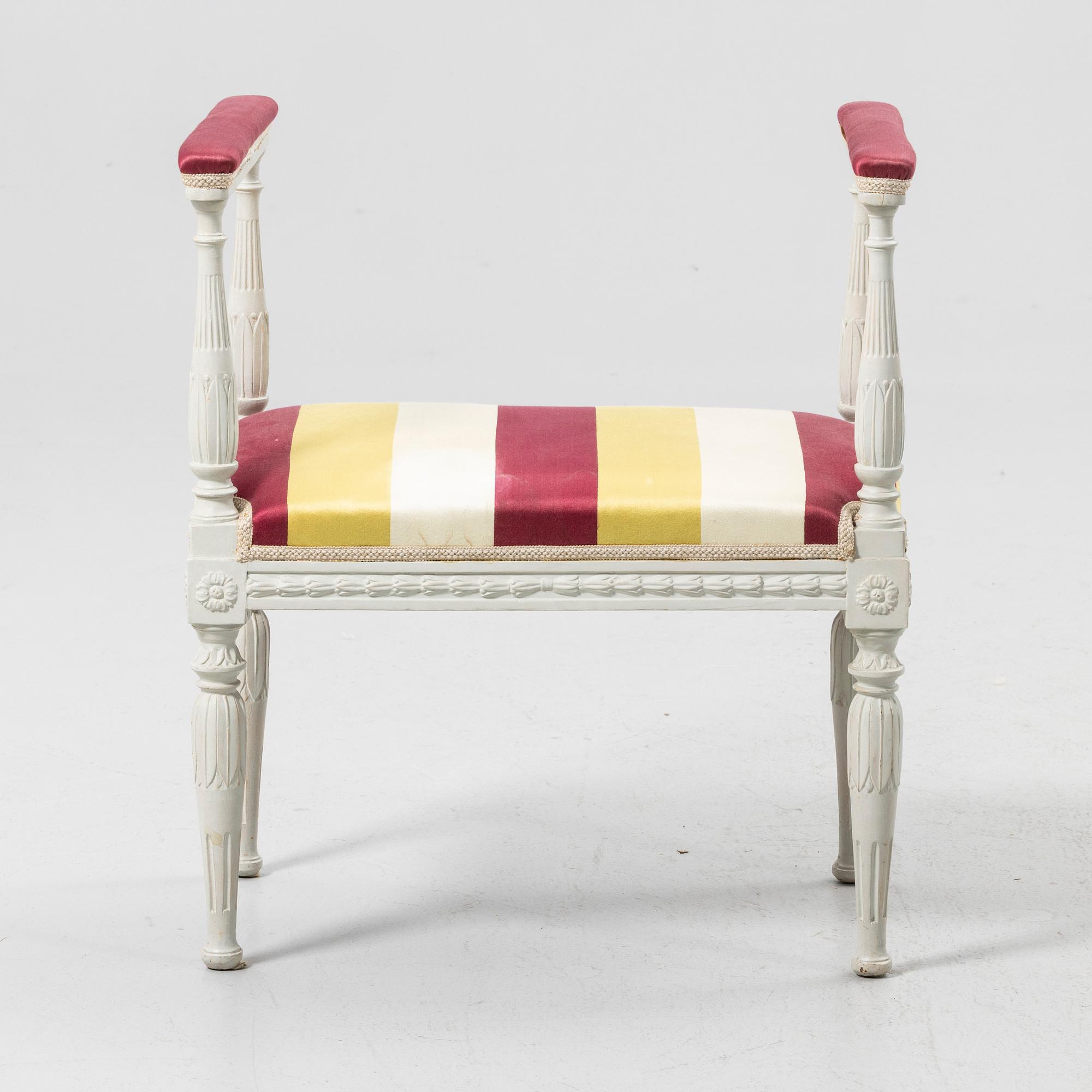 Late Gustavian banquet bench, circa 1800.