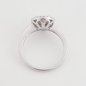 Drop shaped brilliant-cut diamond ring.