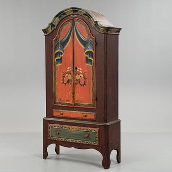 A PAINTED PINE CUPBOARD DATED FROM 1805 JÄMTLAND, SWEDEN.