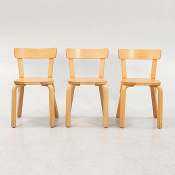 Alvar Aalto, stolar, 3 st, modell 69, Artek, Finland.