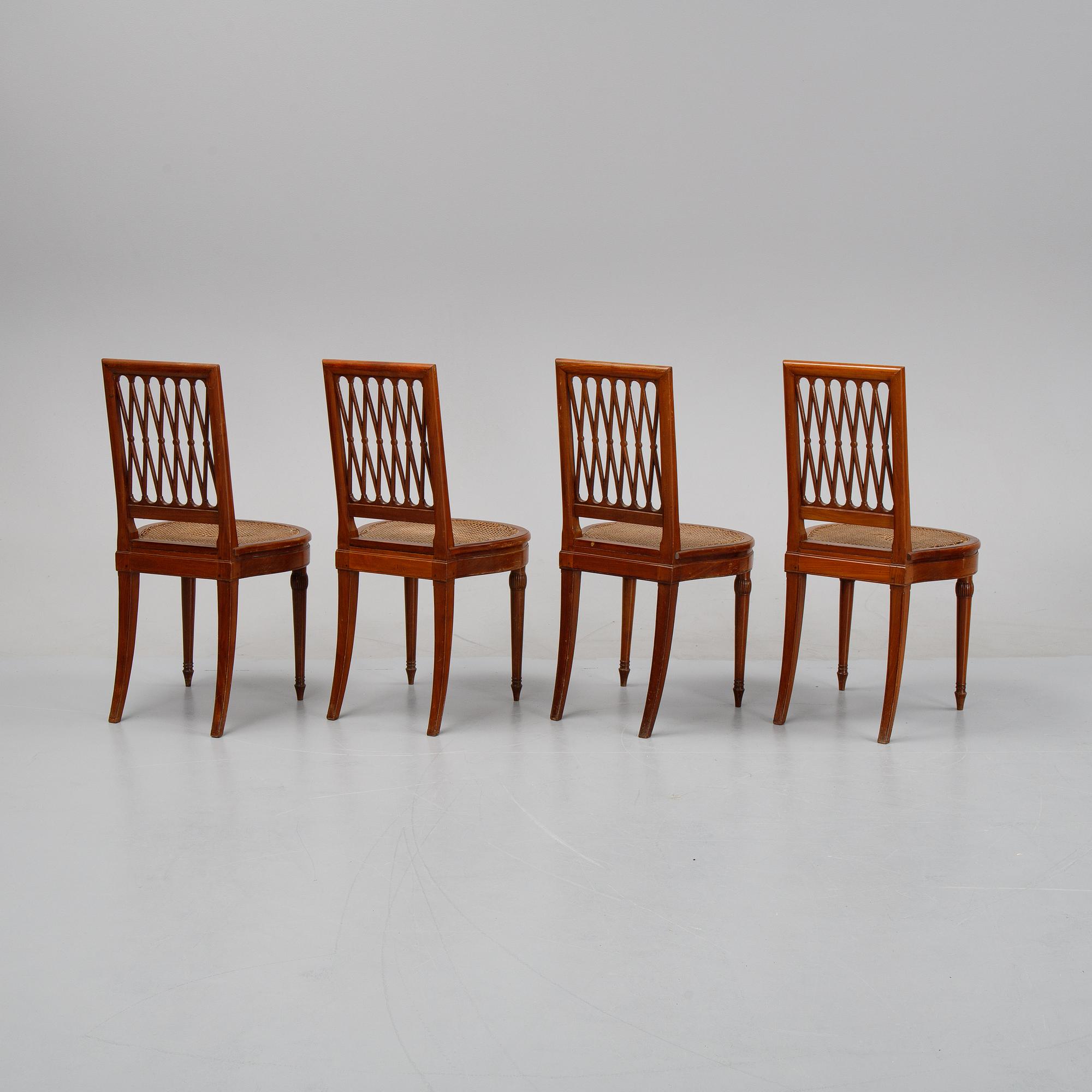 A set of four mahogany chairs, by Georges Jacob (Paris 1739-1814).