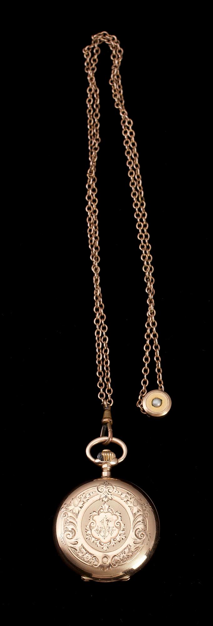 FICKUR, guld 14K samt ked gul metall, tidigt 1900-tal.