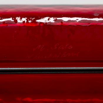 Markku Salo, Glasskulptur, "Hot", signerad M. Salo Nuutajärvi.