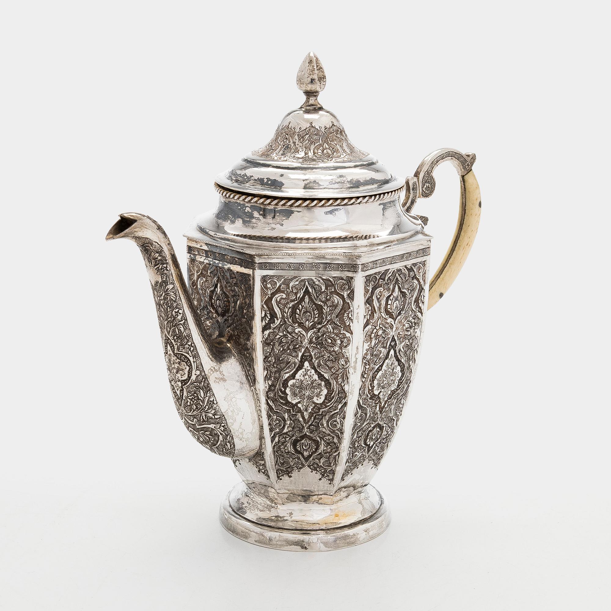 Kaffekanna, silver, Persien (Iran), Pahlavidynastin.