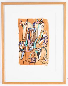 Madeleine Pyk, lithograph in colours, signed EA.