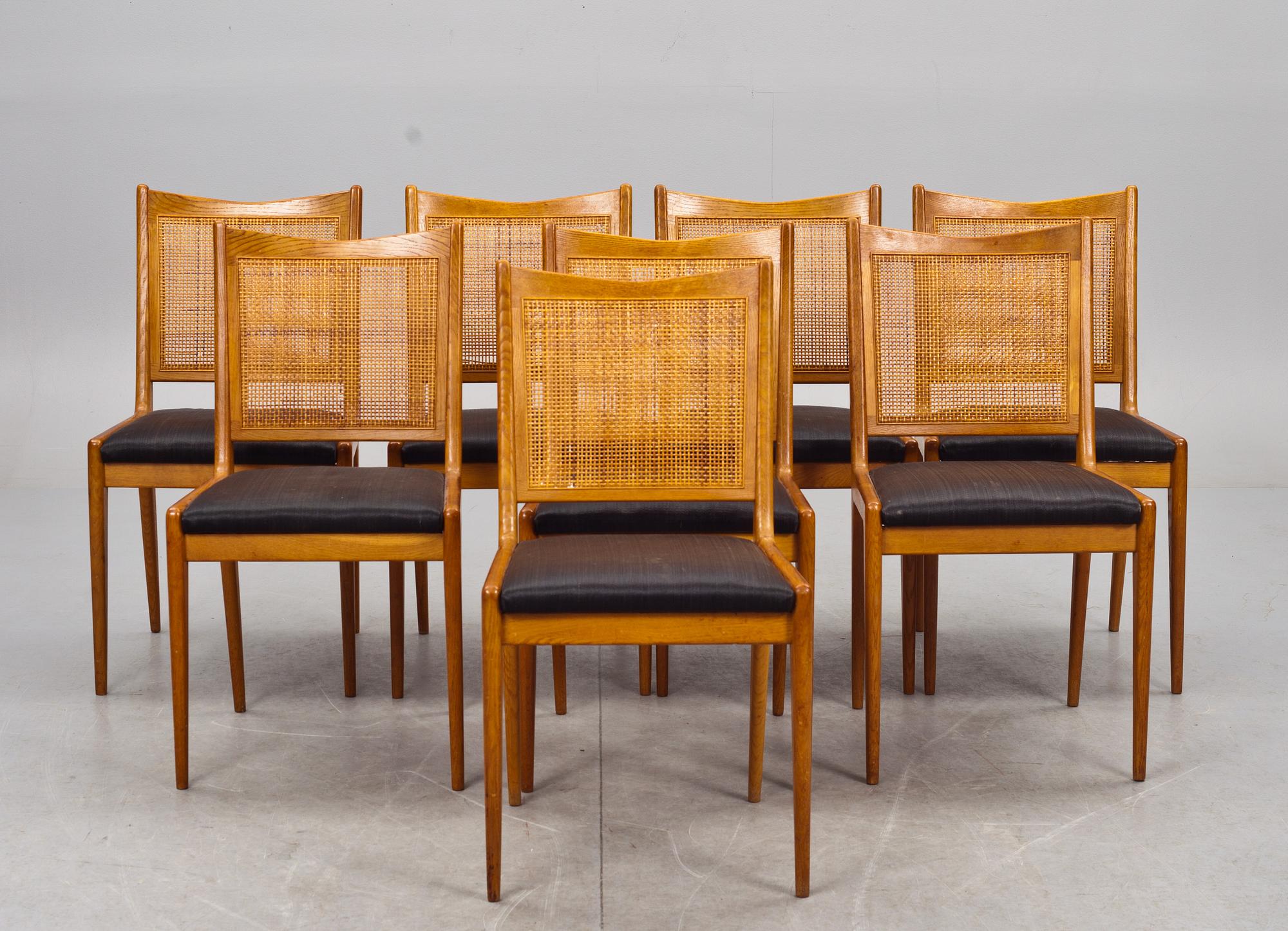 STOLAR, 8 st. Karl-Erik Ekselius, JOC Möbler, Vetlanda, 1900-talets mitt.