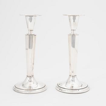 A pair of silver candlesticks, mark of Edlunds Silvervarufabriker, Stockholm 1959.