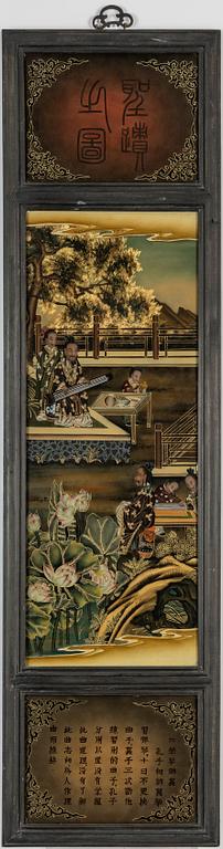 Two glass paintings, second half of the 20th century,