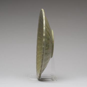 A celadon glazed dish, Ming dynasty (1368-1644).