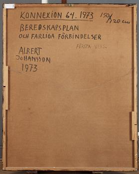 Albert Johansson, "Beredskapsplan och farliga förbindelser" (Första vers).