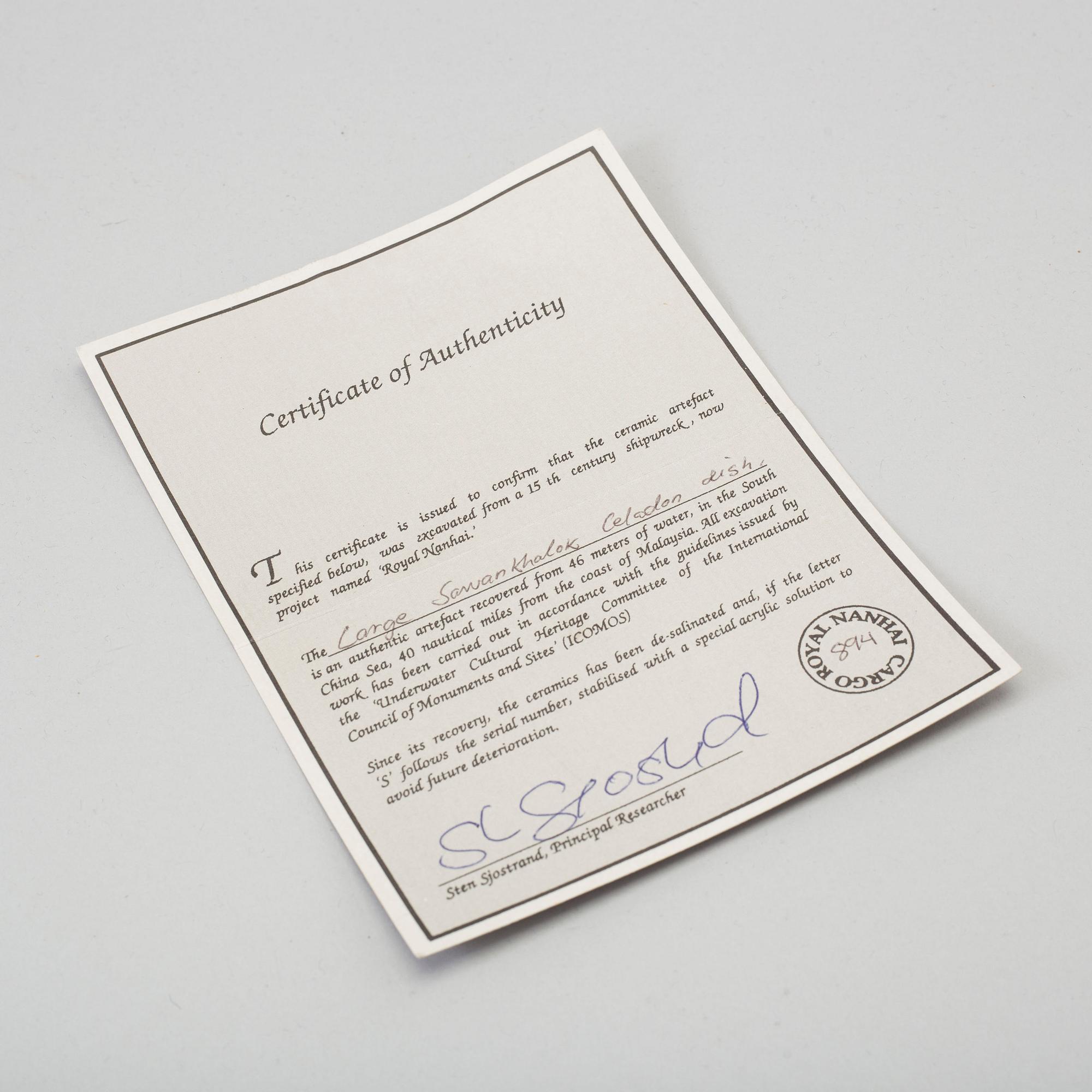 FAT, vrakgods. Sawankhalok, 1400-tal.