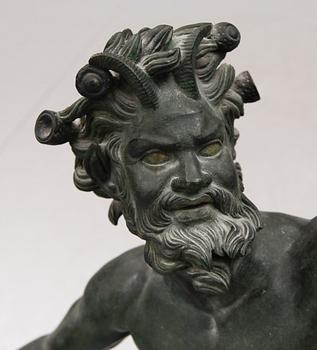 SKULPTUR, brons, kopia från Pompeji, 1900-tal.