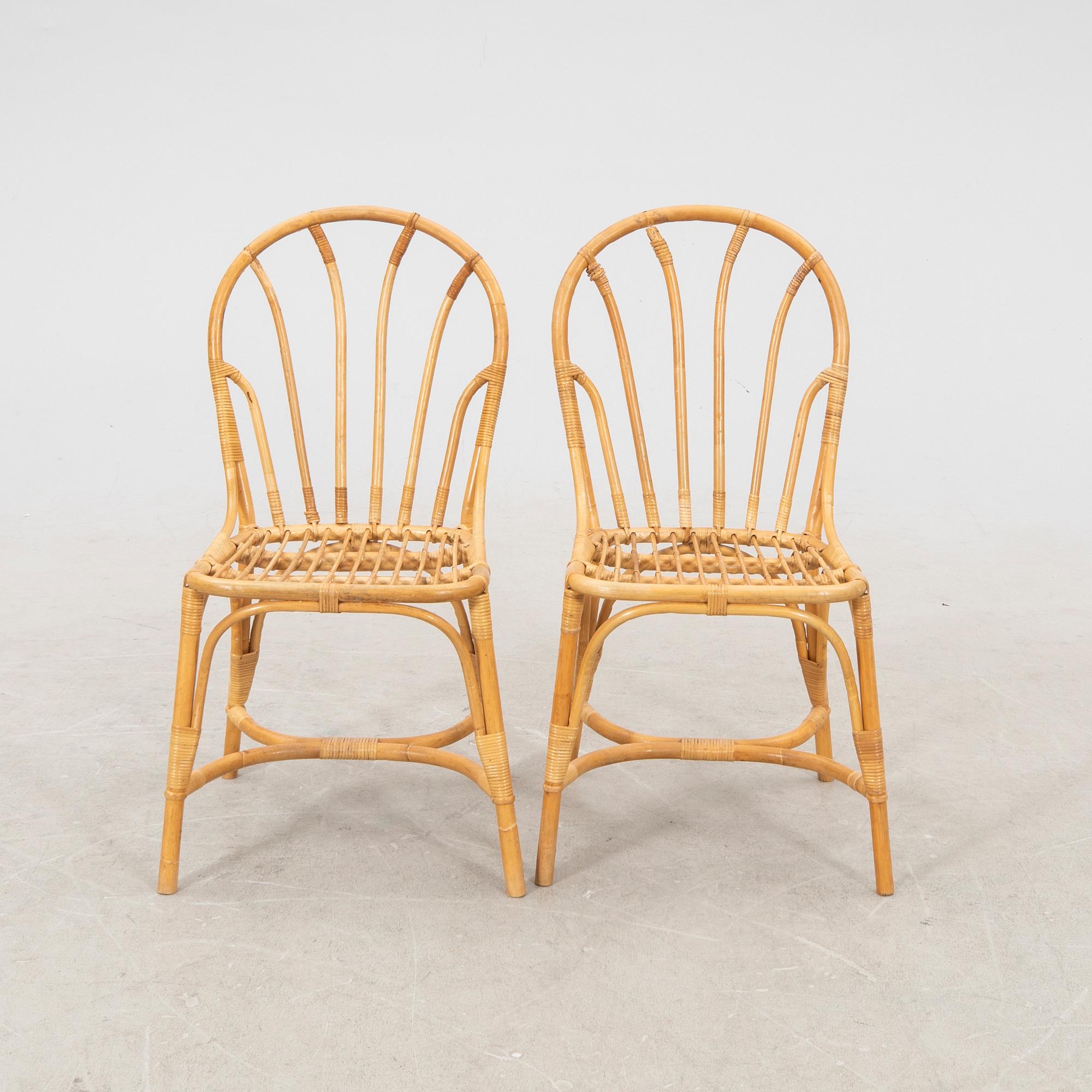 Josef Frank, a pair of bamboo and rattan garden chairs, model no 1164 by Svenskt Tenn, Sweden, designed in 1947.