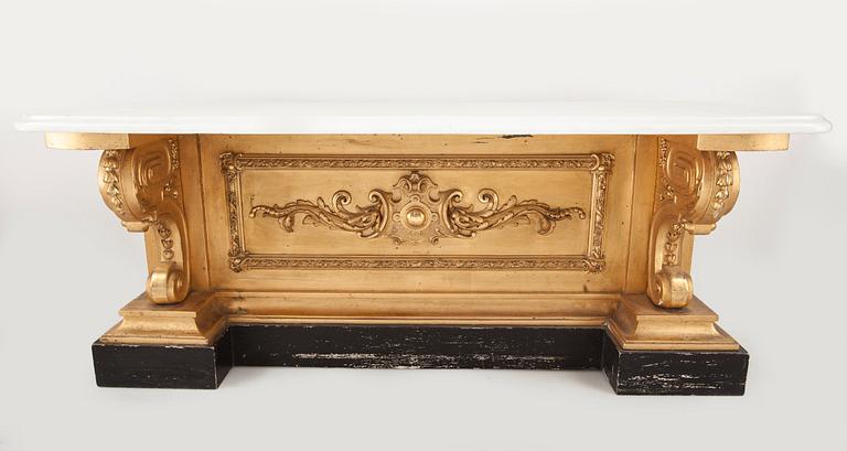 SPEGEL samt KONSOLBORD, nyrokoko, 1800-andra hälft.