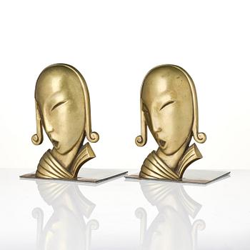 Carl-Einar Borgström, a pair of brass bookends model "840", Ystad-Metall.