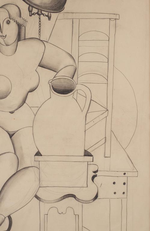Siri Meyer, signed Siri Meyer and dated -25. Pencil on paper.