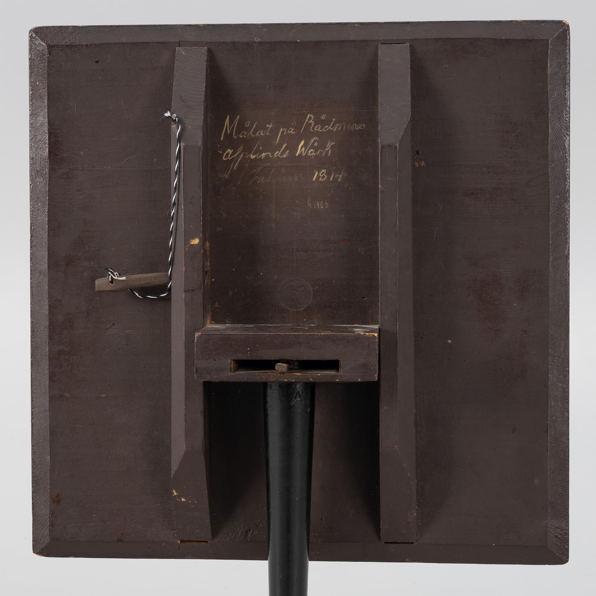 A late Gustavian tilt-top table from J. N. Asplinds workshop in Falun (1785-1820).