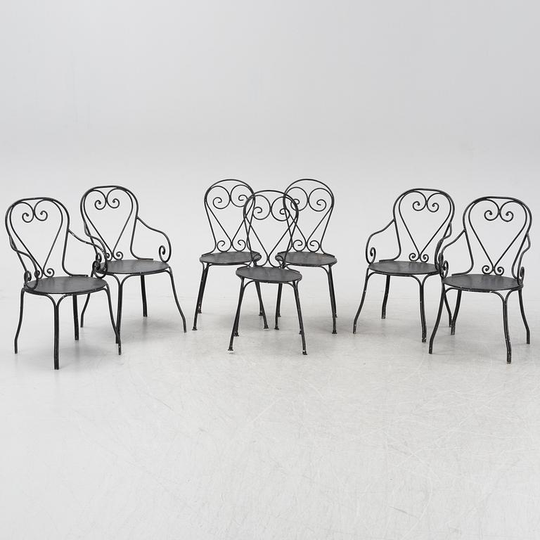 Trädgårdsstolar, 4 + 3 st, 1900-talets mitt/första hälft.