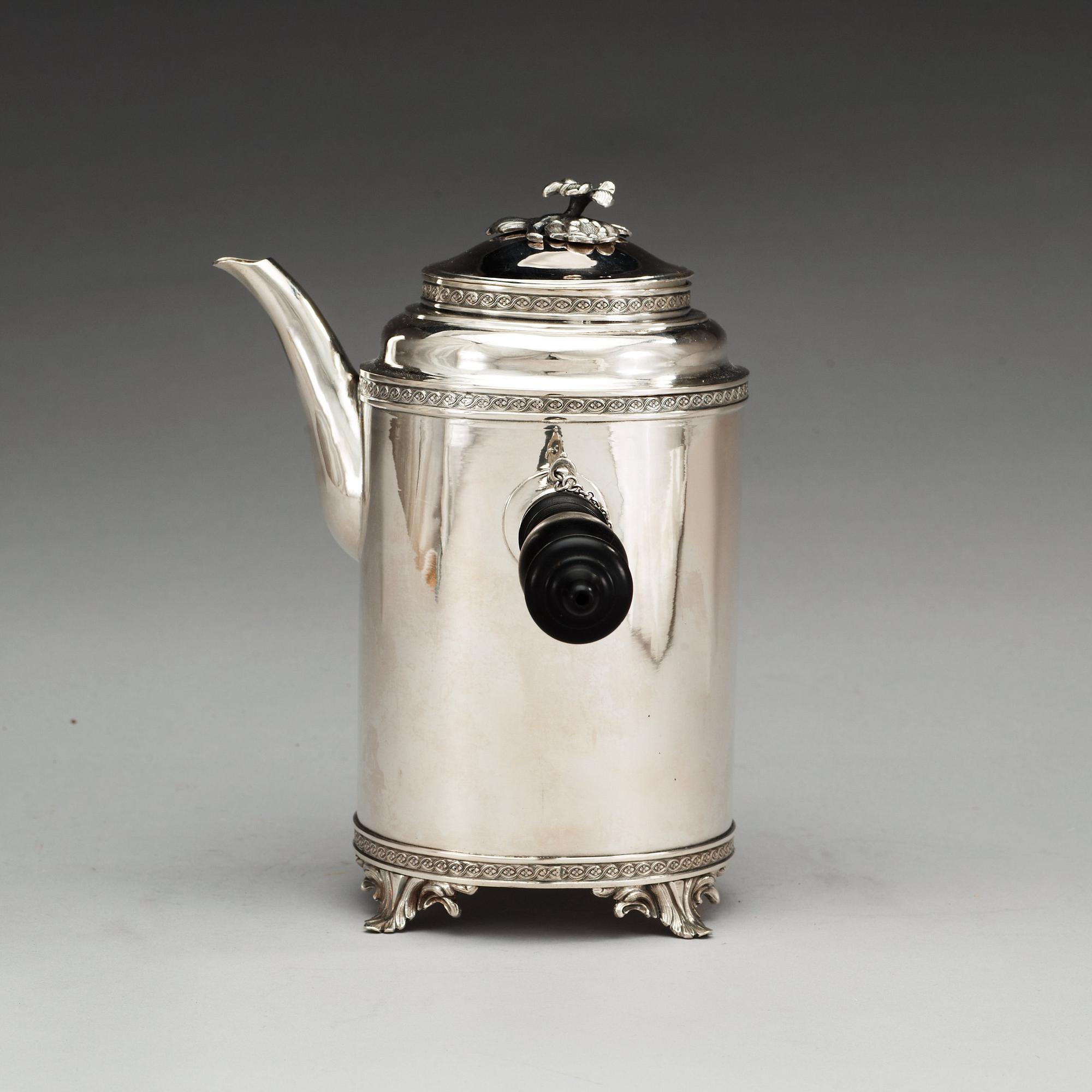 KAFFEKANNA, silver, Anders Fornholm, Stockholm 1791. Gustaviansk.