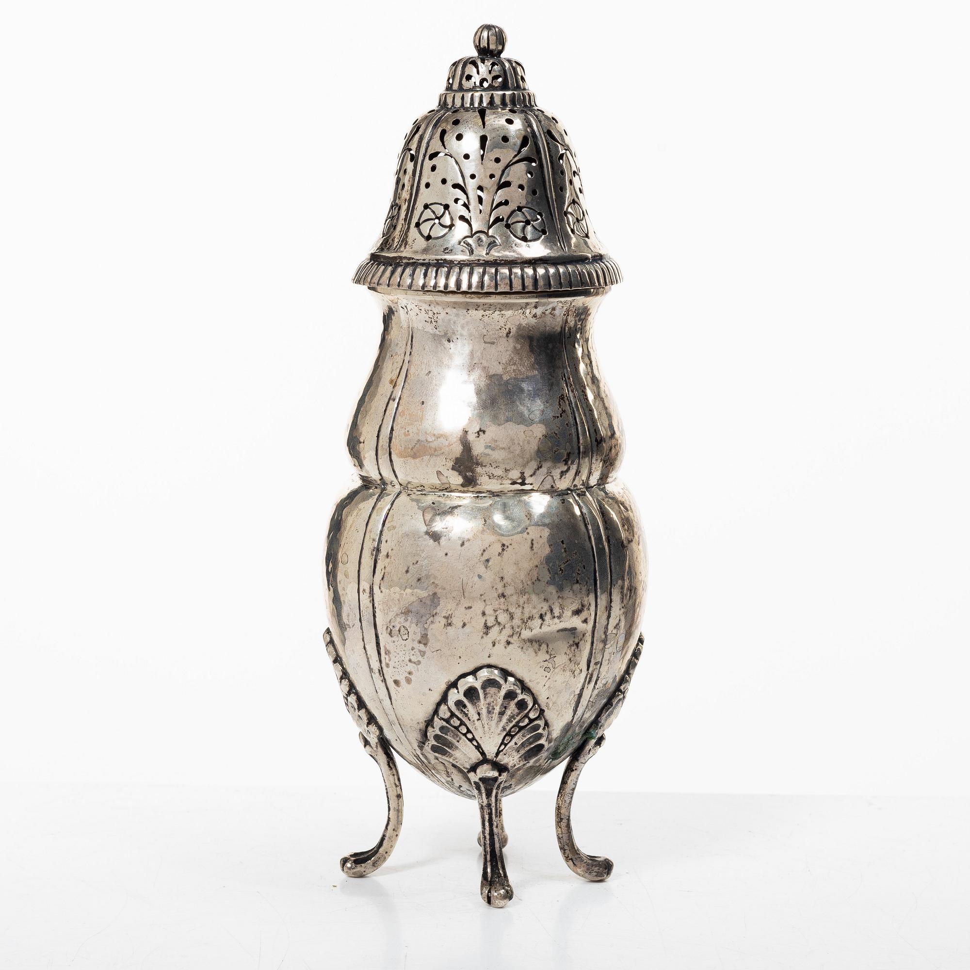 K. Anderson, a Rococo style silver shaker, Stockholm 1928.