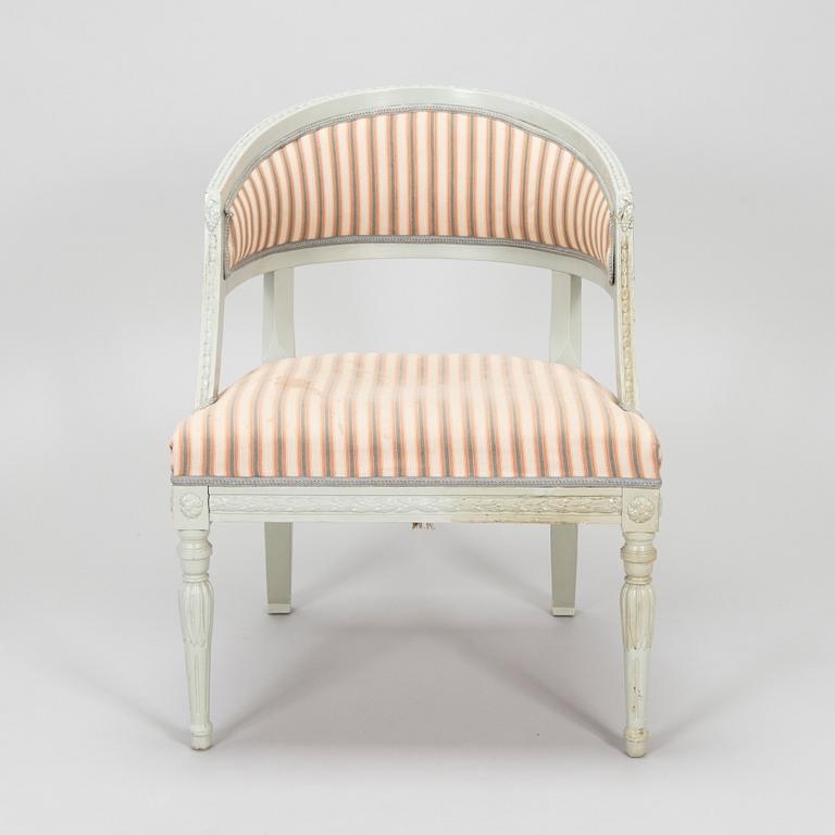 A late Gustavian style armchair, early 20th Century.