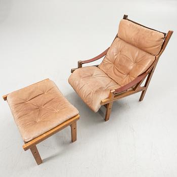 Torbjørn Afdal, Armchair with footstool, “Hunter”, Stranda Industri A/S for Bruksbo, Norway, 1960s/70s.