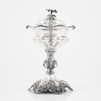 Sockerskål, silver, nyrokoko, C Holm, Norrköping 1859.