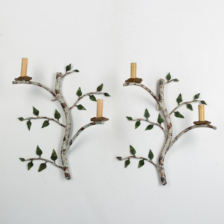 A pair of Scandinavian Modern wall lights, mid 20th Century.