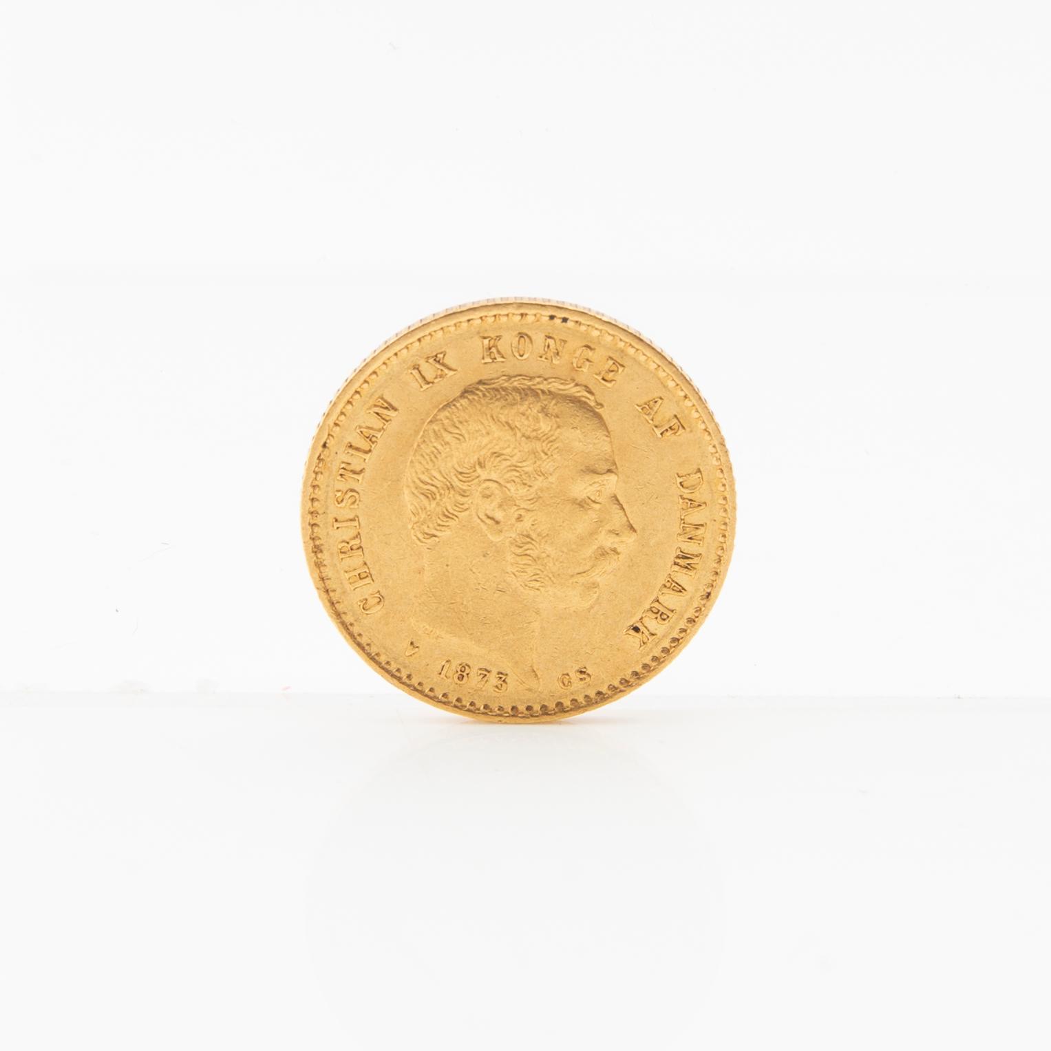 Gold coin 10 kroner 1873 Denmark Christian IX.