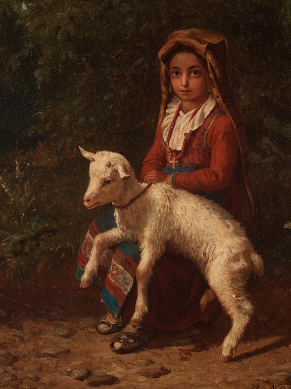 Bengt Nordenberg, Italian Girl with Lamb.
