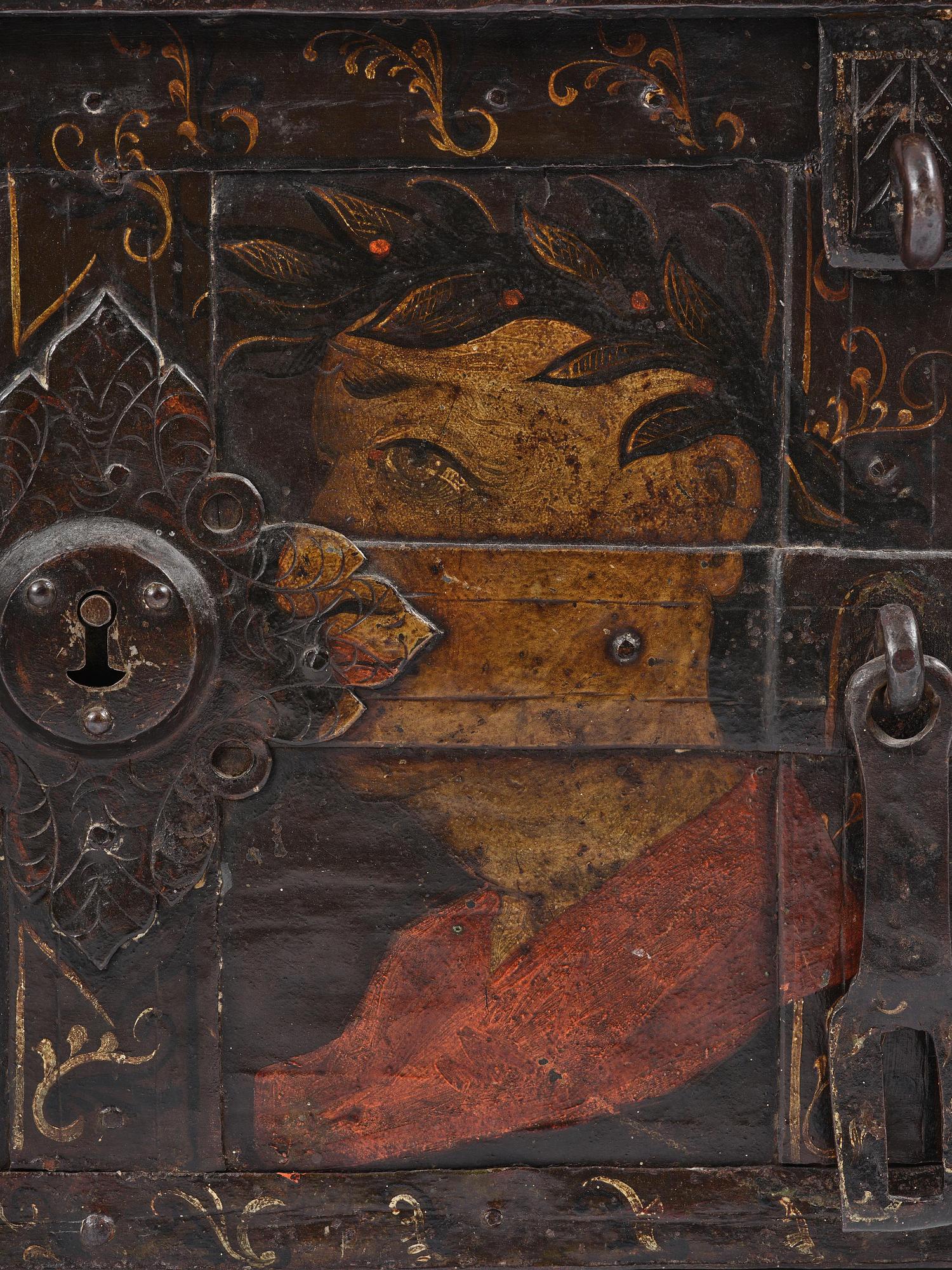 A Baroque German presumably Nuremberg iron 'Armada' chest, later part 17th century.