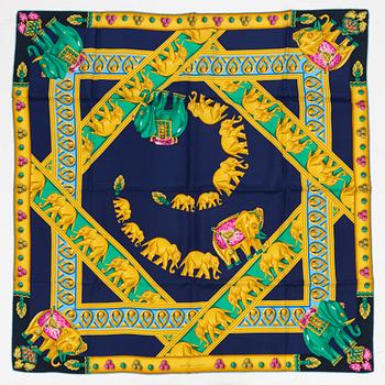 Cartier, a 'La Route des Indes' twill silk scarf.