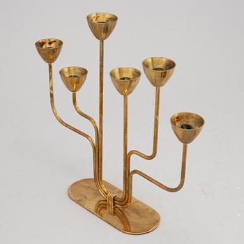 Gunnar Ander, a brass six-light candelabra from Ystad Metall.