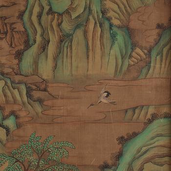 Rullmålning, signerad Wen Zhengming (1470-1559),