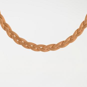 HALSBAND, flätat guld, Italien.