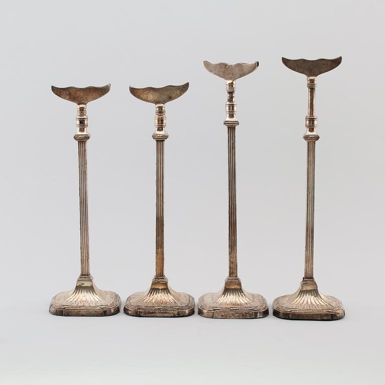 MENYHÅLLARE, 4 st, pläter, regencystil, England, 1800-/1900-tal.