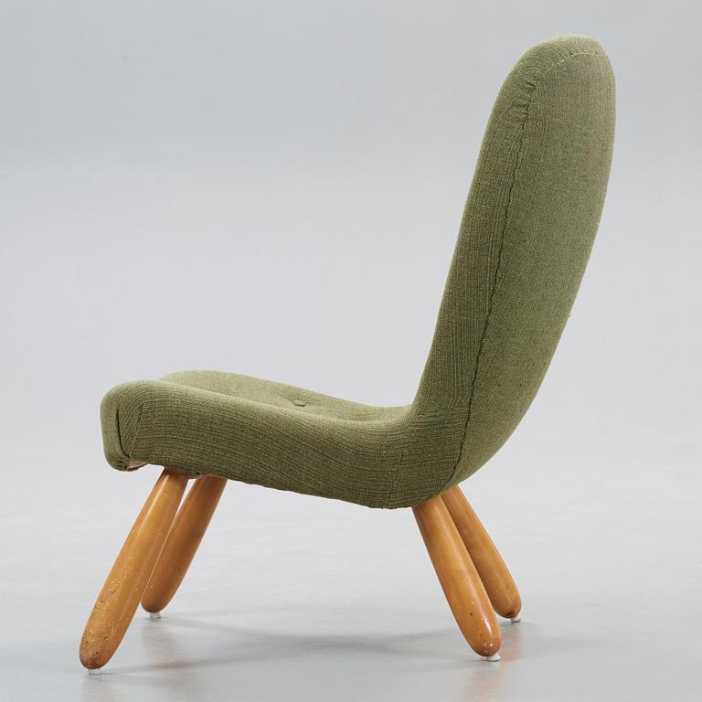 An upholstered 'Clam Chair', attributed to Philip Arctander, 1940's-50's.