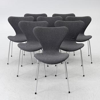 Arne Jacobsen, stolar 8 st, "Sjuan", Fritz Hansen 2001.