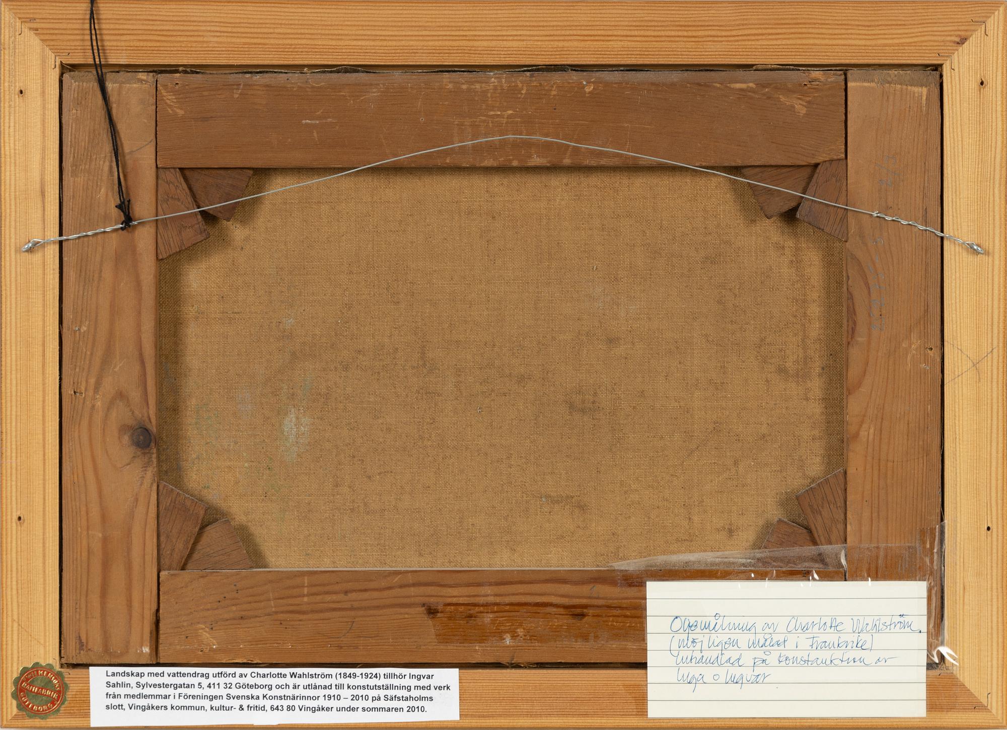 Charlotte Wahlström, oil on canvas, signed.