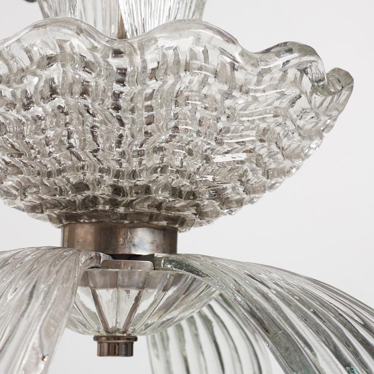 FRITZ KURTZ, a glass ceiling light, Orrefors, 1940's/50's.