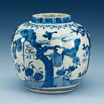 A blue and white jar, Ming dynasty Wanli (1573-1620).