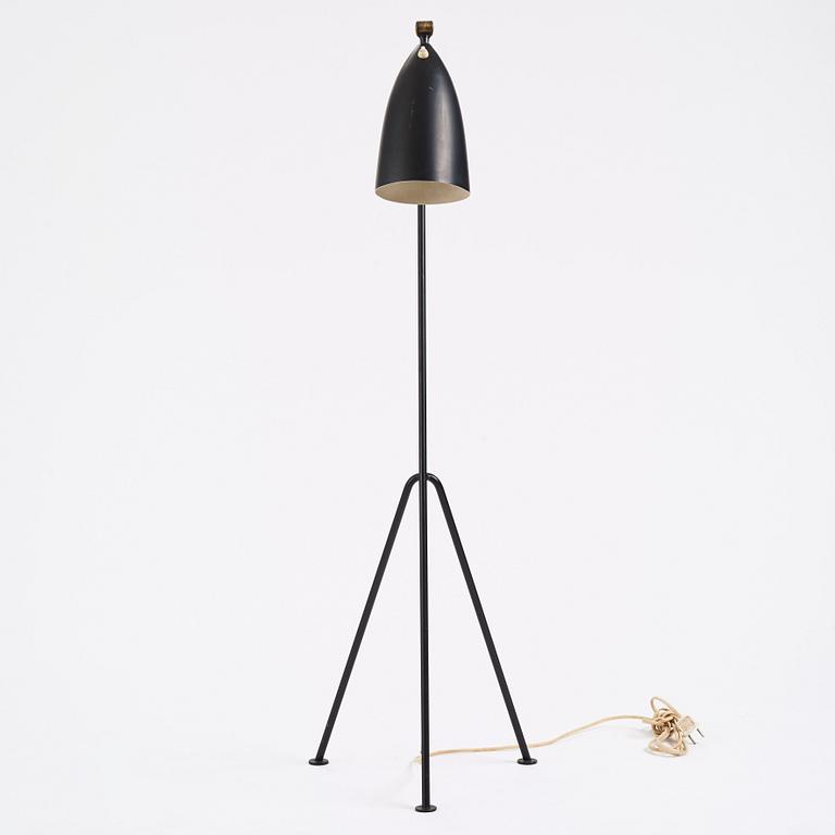 Greta Magnusson Grossman, a black lacquered 'G-33' / Grasshopper floor light, Bergboms, Malmö, Sweden 1950s.
