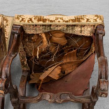 A pair of 18th century chairs.