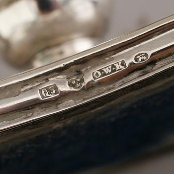 LJUSSTAKAR, 1 par, silver, Otto Wilhelm Kjellberg, Västerås 1870.