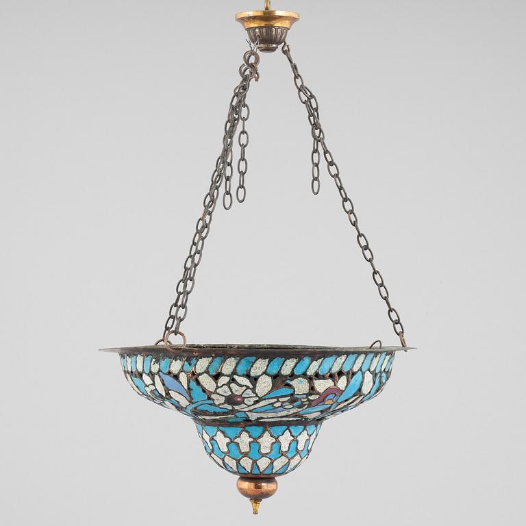 Ampel, emaljerad metall, Qajardynastin (1789–1925).
