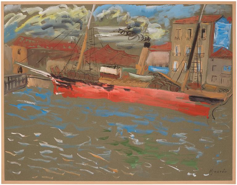 Sigrid Hjertén, The red ship.