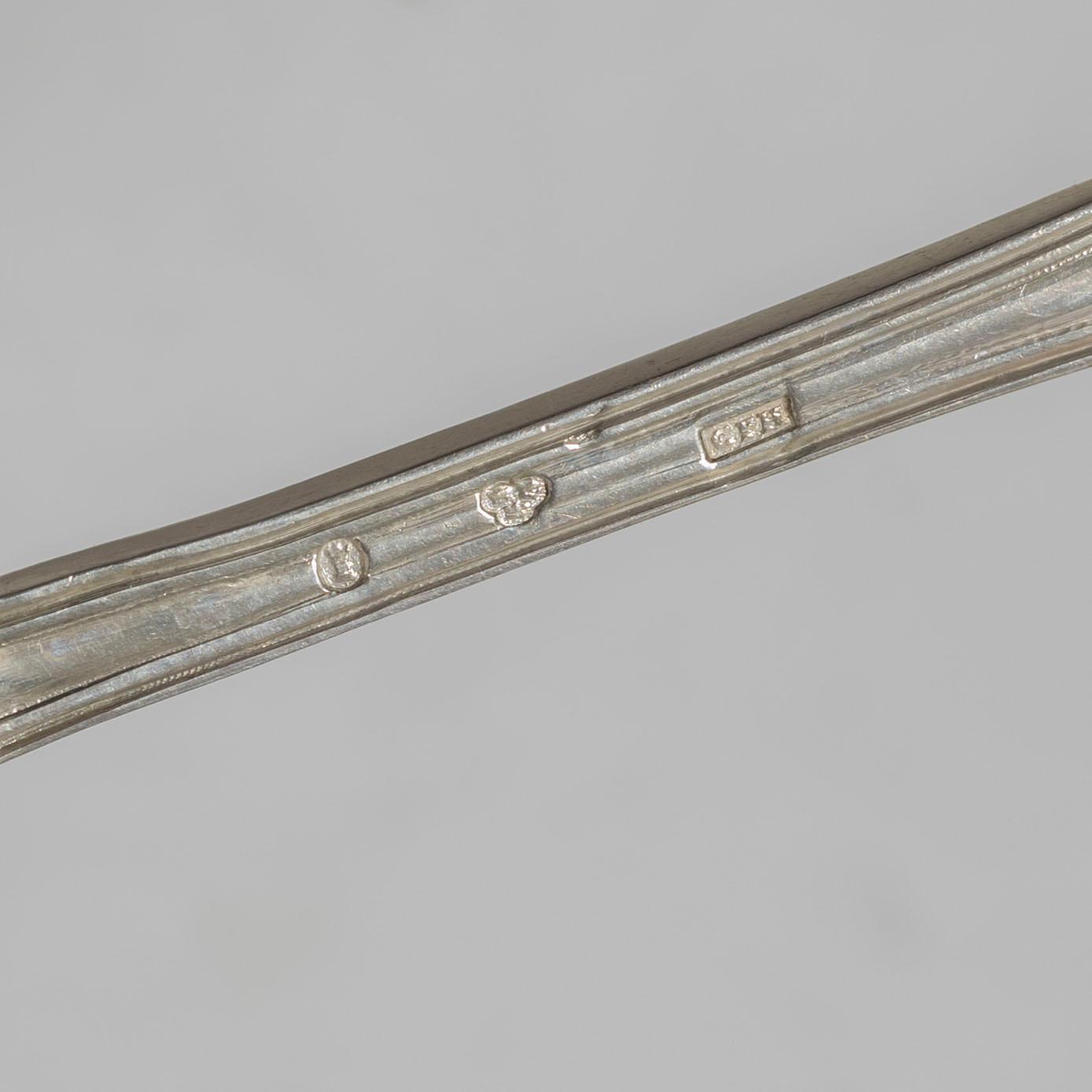 Bestick, 19 st, silver, bl a CF Hultbom, Stockholm, verksam 1825-1860,