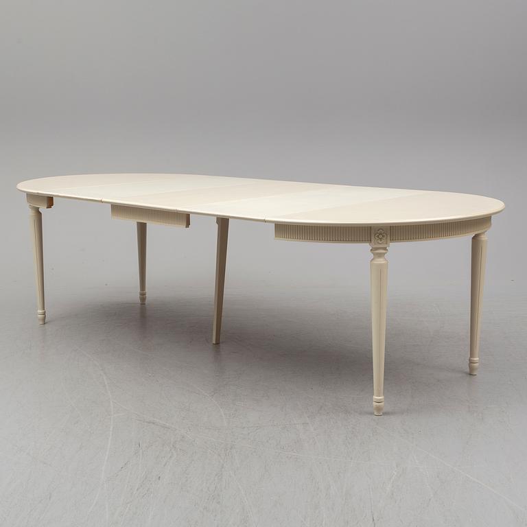 MATBORD SAMT 10 STOLAR, gustaviansk stil, 1900-talets slut.