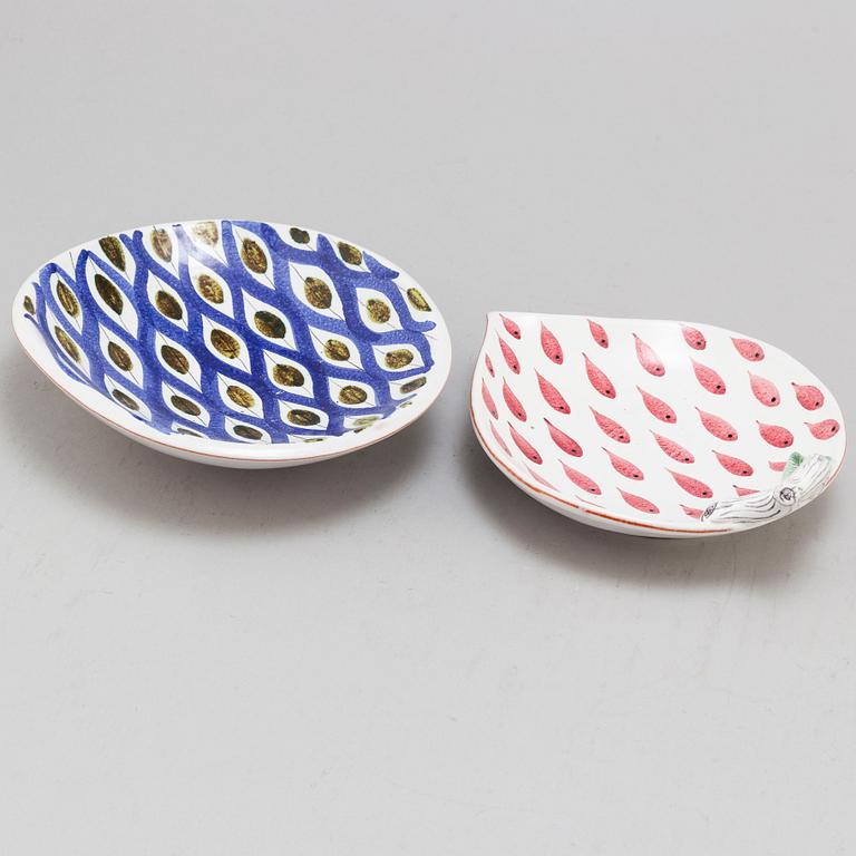 STIG LINDBERG, fat, 2 st, fajans, Gustavsberg Studio.